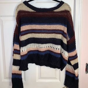 Charlotte Russe Striped Cropped Sweater